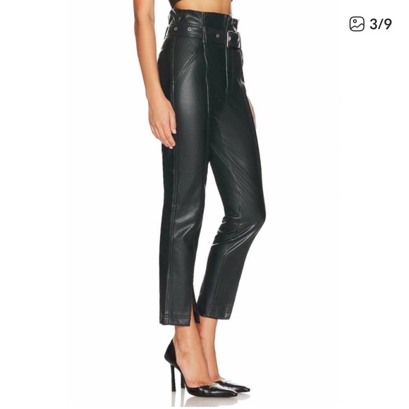 Blank NYC Belted Faux Leather Front Slit Pants - Picture 3 of 12